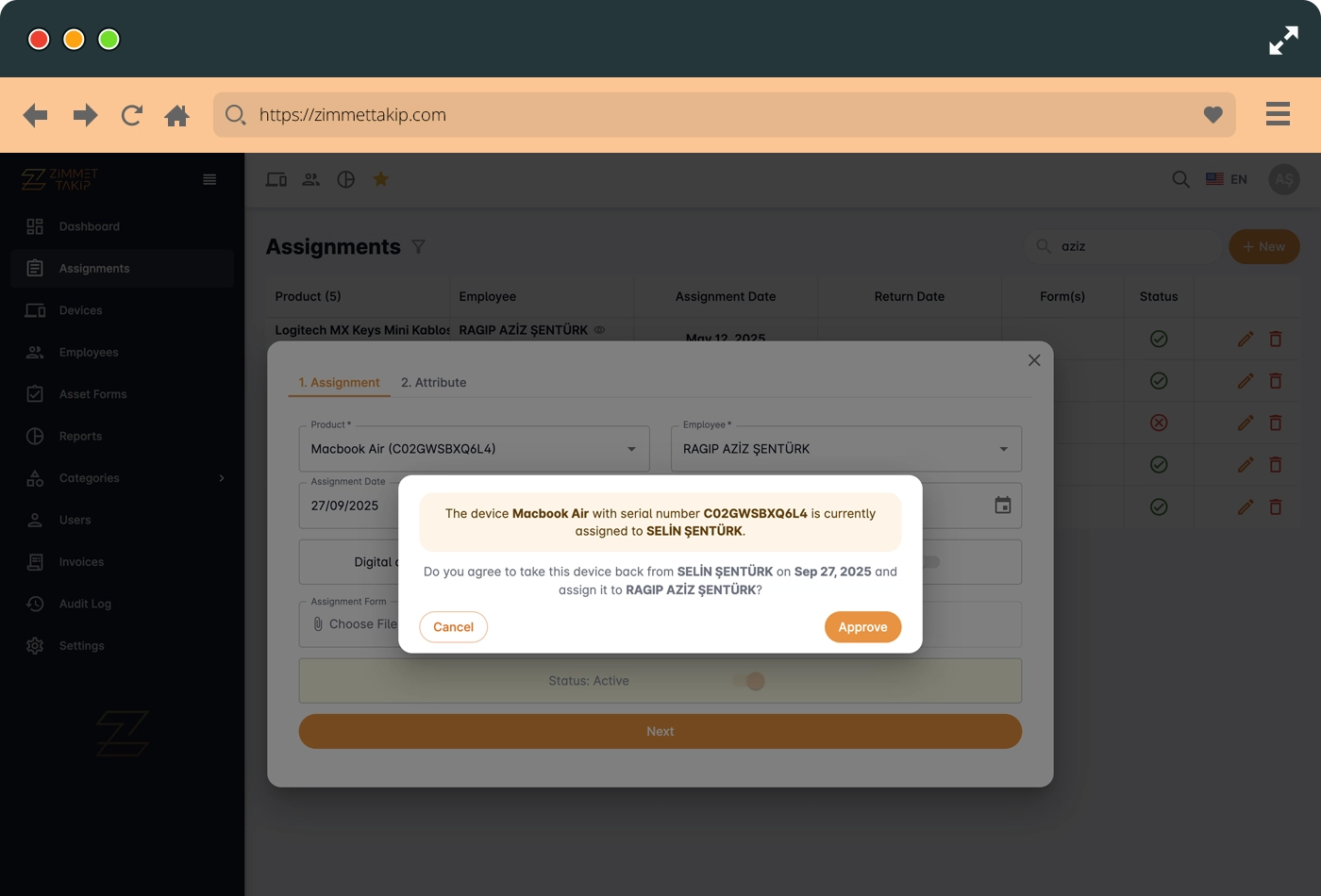 assignment easy transfer